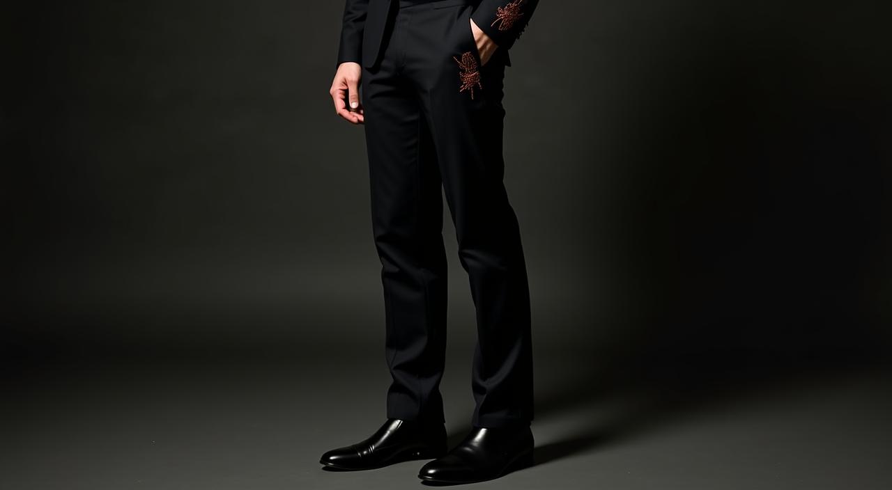 Empire trousers on masculine presenting model